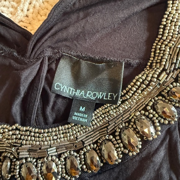 Cynthia Rowley Embellished Black Sleeveless Top size M - Picture 2 of 8